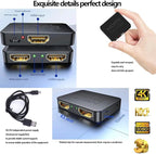 HDMI Splitter 1 in 2 Out【with 3HDMI Cables + 1USB Strip Power Cable 】 1×2 Power HDMI Splitter/Distributor 2 Ports for Dual Monitors Copy/Mirror Support 4K@30Hz 1080P Full HD 3D LED PS3/4 etc