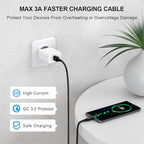 etguuds USB A to USB C Cable 6ft, 2-Pack, 3A Fast Charging Type C Charger Cord for iPhone 17 16 15 Pro Max 16e 17 Air, Samsung Galaxy S25 S24 S23 S22 S21 S20 A17 A16 A56 A55 Flip Fold, Black