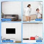 Nuanchu 32 Pcs 3D Slat Wall Panels 12 x 12 Inch PVC Fluted Textured Panel Cuttable Paintable DIY Wall Art Decorative Tiles for Ceiling Studio Bathroom Interior TV Background (White)