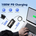 intpw P9 PRO USB C Hub 10Gbps, 9-in-1 USB C Docking Station 3.28FT with 4K@60Hz HDMI, 3 Type-C/A 3.2, 2 Type-A 2.0, PD 100W, SD/TF Port, Black Aluminum USB Hub for Laptop, iPhone 17, MacBook Air/Pro