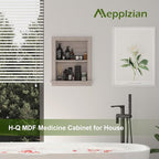 Recessed Medicine Cabinet,Fully Assembled Recessed Wall Niche,Waterproof in Wall Medicine Cabinet for Bathroom,Replacement Medicine Cabinet Shelves for Living Room,Washed Oak Shower Niche