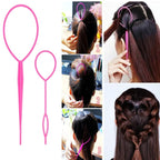 5Pcs Slick Back Brush Set with Topsy Tail Tool, Teasing Bristle, Rat Comb for Women & Girls Hair Styling, Flyaways Control and Edge Combing - Pink