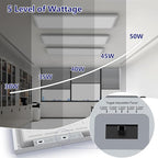 AIKVSXER 1x4 Led Flat Panel Light Surface Mount-6 Pack, 50W 5500Lm Dual Selectable 5CCT 3000K/4000K/5000K/5700K/6500K and Wattage 30-50W 0-10V Dimmable Ceiling Light Fixture for Kitchen/Laundry