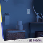 ENERLITES PIR Motion Occupancy Vacancy Motion Sensor Light Switch, 500W, 5A, Motion Sensor Night Light, Single-Pole, Smart LED Backlight, Neutral Not Required, Ground Required, HMOS-J-W, White