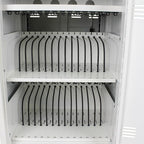 32-Bay Mobile Charging Cart with Keyed Lock, Steel Laptop & Tablet Charging Cabinet with Cable Management, Rolling Power Station for Classroom, Office, School, Library