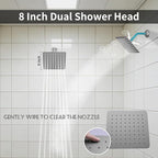 KATAIS Digital Display Shower Fixtures Brushed Nickel Shower System with 12 inch Ceiling Mounted Shower Head and 2 Wall Mounted Shower Head(8 inch), Handheld Shower