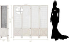 Wnutrees 4 Panel Gridwall Display, Portable Freestanding Display Board for Craft/Art Shows, Retail, Events, Decorative Wood Room Divider Folding Screens, White
