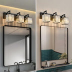 FDPBY Modern Bathroom Vanity Light 3-Lights Black Crystal Wall Lamp Bathroom Modern Crystal Vanity Lighting
