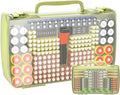 Aptbyte Battery Organizer Storage Holder Box Case with Tester- 269 Batteries Double-Sided Variety Pack, Holds AA AAA 4A C D Cell 9V 3V Lithium LR44 CR2 CR123 CR1632 18650 Button- Green (Box Only)