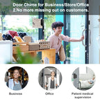 SanJie Door Sensor Chime for Door Opens, Door Entry Chime for Business/Home/Office/Store,600 FT Range,55 Chimes 5 Adjustable Volume Door Ringer Alert Alarm 1 Receivers +3 Sensors