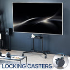 VIVO Mobile TV Cart for 55 to 100 inch Screens up to 165 lbs, LCD LED OLED 4K Smart Flat and Curved Panels, Rolling Stand with Laptop DVD Shelf, Locking Wheels, Max VESA 800x600, Black, STAND-TV100E