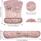 Ergonomic Mouse Pad Wrist Support and Keyboard Wrist Rest Set with Coasters, Non-Slip PU Base, Easy Typing and Relieve Wrist Pain, Perfect for Home Office Working Studying, Bible Verse Psalm 46:5