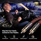 TODN HiFi 4-Core-OFC RCA Cables for Audiophile 2 RCA Male to Male Car Stereo Audio Cable with Shielding for Amps/Phono/Subwoofers (4.9ft/1.5m, 1 Pair)