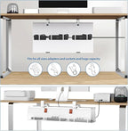 Zilink Under Desk Cable Management 30" No Drill Desk Cable Management Tray Clamp/Screw Mount Cable Tray Sturdy Waterproof Fabric Cord Organizer for Office, Home, White