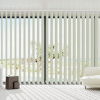 Blindify Motorized Vertical Blinds Compatible with Alexa Google Home, Blackout Sliding Door Shades Smart Vertical Blinds Remote Control Customize, Beige