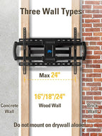 Mounting Dream TV Wall Mounts Bracket for Most 42-84 Inch TVs, UL Listed Premium TV Mount Full Motion with Articulating Arms, Max VESA 600x400mm and 100LBS, Fits 16", 18", 24" Studs, MD2296-24K