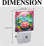 PODMemory Lotus Stained Glass Night Lights Plug into Wall for Room, Lotus Night Light LED for Bedroom