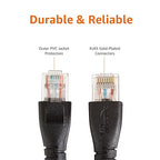 Amazon Basics RJ45 Cat 6 Ethernet Patch Cable, 1Gpbs Transfer Speed, Gold-Plated Connectors, 10 Foot For Personal Computer,Printer,Laptop,Gaming Consoles,Router, Black