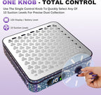 Nail Dust Collector | 1000PA Nail Fan Dust Collector | 10 Speed Levels | Low Noise & Strong Suction | Reusable Filter, 10 Pads + Nail Dust Brush | for Acrylic Nails, Salon & Home -Purple Diamond