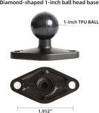xik Heavy Duty 1/4"-20 Thread Mount: 5.91 inch Aluminum Long Arm with Double Ball Head & 1" Ball- Rhombic Base - Fits DSLR Camera, CCTV, Action Cam, Projector, Security Camera (Wall/Desk/Car/Boat)