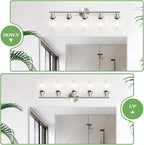 Guliaofo 5-Light Bathroom Vanity Lights, E26 Modern Brushed Nickel Bathroom Light Fixtures with Clear Glass Shade, Mirror Kitchen Hallway Cabinet Living Room Sconces Wall Lights