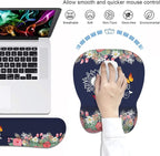 Mouse Pad Wrist Support and Keyboard Wrist Rest Set with Coasters, She Believed She Could So She Did Inspirational Quote with Non-Slip PU Base Ergonomic Mousepad for Computer Laptop Home Office