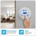 Smoke Detector Carbon Monoxide Gas Alarm, Fire Carbon Monoxide (CO) Detector 2 in 1 with Digital Display and Sound Light Alarm, Battery Operated Suitable for Bedroom Warehouse Kitchen or RV Travel