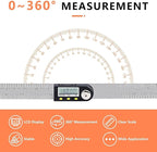 Yanguotool Digital Angle Ruler: 300mm/12-Inch Protractor Finder with Stainless Steel Ruler, Ideal for Woodworking, Construction, Level Measuring
