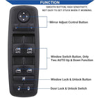 Obaee Window Switch Power Control Button Front Left Driver Side Compatible with 2010-2011 Dodge Grand Caravan/Chrysler Town & Country, Replacement OEM 04602535AI, Double Autos 3+0 Pinss