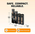 AA Battery Storage Caddy by Storacell (2 Pack), Black, Holds 4 Batteries (Not included)