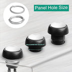 QTEATAK 1/2"(12mm) Pre-Wired Mounting Hole On/Off White Mini Round Waterproof Momentary Push Button Switch JF-33B -2Pack
