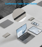 Recessed Conference Table Power Hub with 20W USB-C PD Fast Charging, Flush Mounted for Desks, Kitchens & RVs, 6FT Power Cord (Golden)