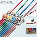 JANDECCN 4pcs DIN Rail Terminal Blocks, DIY Splicing Wire Connectors for Circuit Inline 28-12AWG (4 in 12 Out)