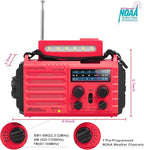 Weather Radio NOAA Alert with Battery Backup 18500mWh, Portable AM FM Shortwave Radio Solar Hand Crank, Flashlight Cellphone Charger, SOS Alarm, Compass, Headphone Jack for Home Outdoor Emergency