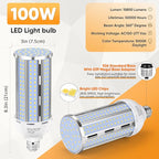 XYCN 4 Pack 100W Corn LED Light Bulb Fanless,5000K Daylight(1000 Watt Equivalent) E26/E39 Large Mogul Base LED Cob Lamp 15,800LM for Outdoor Indoor Garage Warehouse Factory Workshop Street Backyard