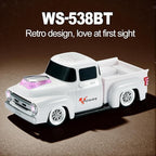 Vintage Pickup Truck Bluetooth Speaker, Retro Truck Model with HD Sound, Built-in Mic, LED Party Lights, TWS Dual Pairing, Multi-Interface Output, Portable Outdoor Speaker for Parties & Beach (WHITE)