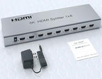 SGRAPID HDMI Splitter 1×8 8K HDMI2.1 Splitter 1 in 8 Out Distributor Affordable Multi-Monitor 8K@60Hz Full Ultra-HD with EDID RS232 Supports HDR HDPC2.2 3D Imaging 48Gbps Cascade DLP LCD HDTV DVD etc