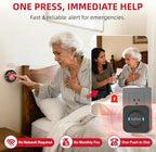 CallToU Caregiver Pager Wireless Call Bell Alert Button for Seniors/Elderly/Patients 1 Plugin Receiver 1 Waterproof Transmitter