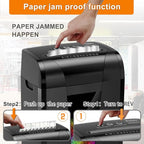 Suntiko Paper Shredder, 18-Sheet Cross Cut Level P-4, Shred Paper/Credit Card/CD, with Large Pull Out Bin，Insert Auto Jam Proof System Shredder for Home&Office