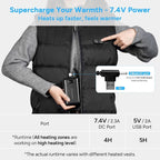 DR.PREPARE 16000mAh Battery Pack with 7.4V DC (3.8mm) & 5V USB Output for Heated Vest, Faster-Charging Power Bank with Type C in/Output, Portable Compact Battery for Eye Mask, iPhone, iPad