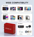 2Pack USB C Fast Charger Block,60W 5-Port Type C Wall Charger Brick,2 USB A and 3 USB C PD3.0 Multiport Charging Plug Power Adapter Brick Cube for iPhone 17/16/15/14/13,Pad Mini/Pro, GalaxyS23 S22