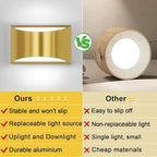 Aipsun Brushed Brass Wall Sconce Indoor Wall Lights Hardwired 1 Pack Up and Down Wall Mount Light for Living Room Bedroom Hallway Corridor Conservatory Cool White 6000K(with G9 Bulbs)