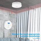 Combination Smoke Carbon Monoxide Alarm Detector Powered by Battery,Dual Alarm Sensor of Smoke and CO,Easy to Install