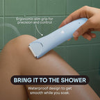 MERIDIAN Slimmer Trimmer – Electric Bikini Line & Pubic Hair Trimmer for Women, Body Hair Groomer for Intimate Areas, Legs & Underarms, Waterproof & Rechargeable, Sky