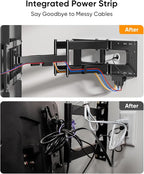 FORGING MOUNT Heavy Duty 98 100 inch TV Wall Mount with Power Strip for 50–100 Inch Large TVs up to 220 lbs,Full Motion TV Mount Bracket Smooth Swivel,Tilt,Extends,VESA 800x600mm,16”-24” Wood Studs