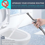 SonTiy Handheld Bidet Toilet Sprayers Black Stainless, Cloth Diaper Sprayer Bathroom Hand Held Jet Spray Bidet Attachment for Toilet with Adjustable Pressure Control, Solid Brass, 7.9" Bidet Wand