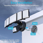 Olafus 130W Motion Sensor Outdoor Lights, 13000LM 2 Pack Motion Sensor Flood Light, Dusk to Dawn Outdoor Lighting, IP65 Waterproof Motion Detector Lights for Outside, Black