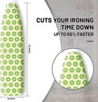 Extra Thick Ironing Board Cover and Pad, Spring Flower 15x54 Ironing Board Cover, Resist Scorching and Staining,Elastic Edges,Green