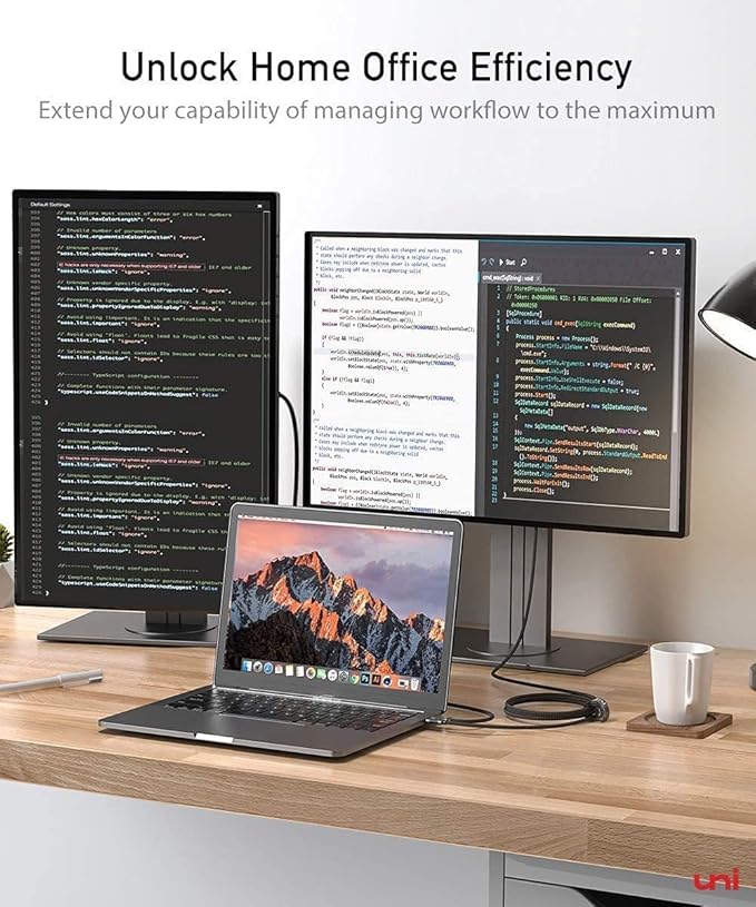 uni USB C to HDMI Cable for Home Office 6ft (4K@60Hz), USB Type C to HDMI Cable, Thunderbolt 4/3 Compatible with iPhone 15 Pro/Max, MacBook Pro/Air 2023, iPad Pro, Surface Book 2, Galaxy S24