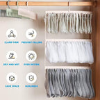 Socks Drying Racks Hanger Socks Organizer Hook Hanger with 54 Clips, Clothes Drying Racks Windproof for Drying Socks Bras Underwears Baby Clothes, Hats Scarfs Towels Pants and Gloves Diaper (Grey)